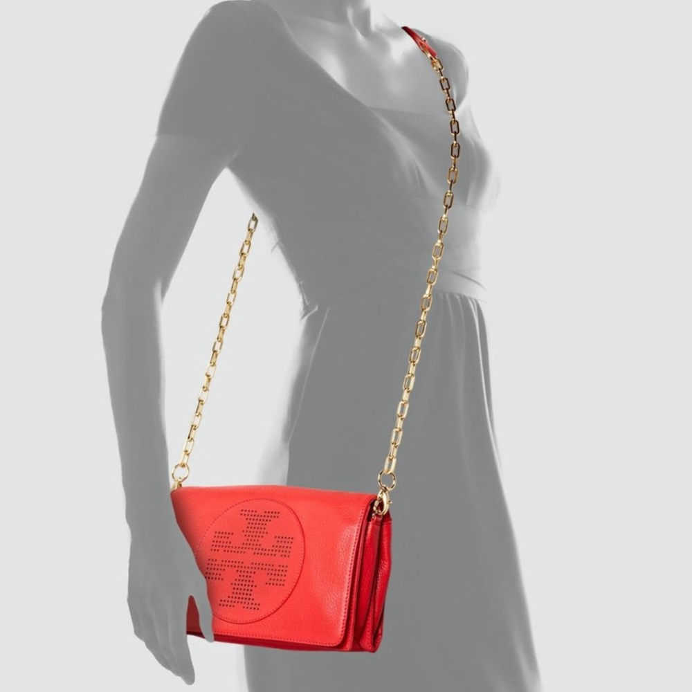 Tory Burch Kipp Leather Crossbody Bag Convertible Clutch